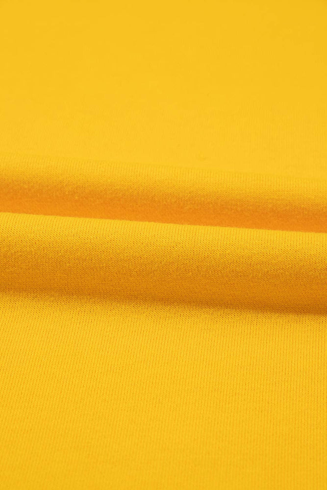 Colorblock Thumbhole Sleeve Sweatshirt: Yellow / L