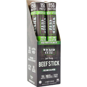 Wicked Cutz Beef Sticks: Volcanic Jalapeño Beef Stick / 12 Pack
