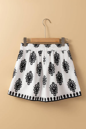 Boho Geometric High Waist Summer Shorts: Black / L