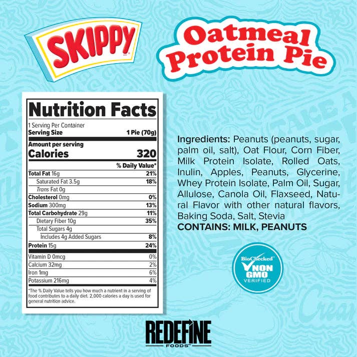 Redefine x Skippy® Oatmeal Protein Pie: Skippy® Peanut Butter / 8 Pies