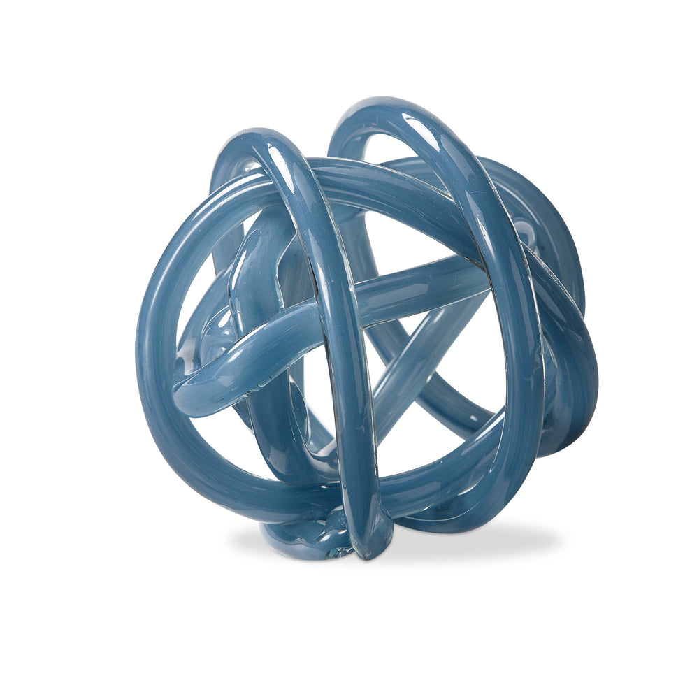 SALE Glass Knot Sculpture - Blue: Blue / Glass / No Pattern