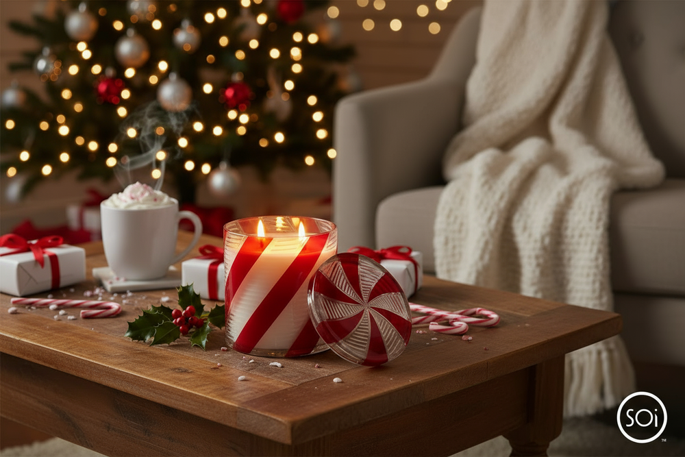 Soi Peppermint Twist Large Holiday Candle