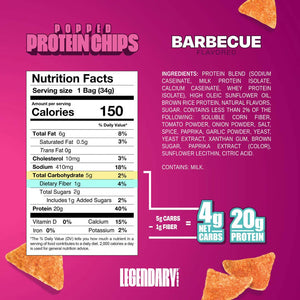 Legendary Foods Popped Protein Chips: Nacho Cheese / 7 Bags