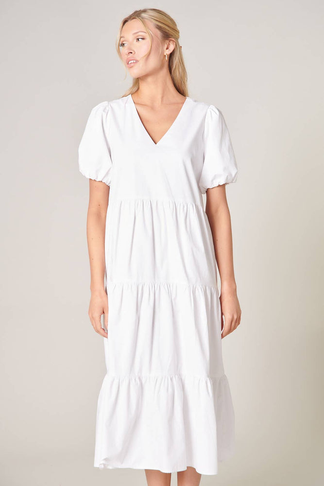 Raeanne Tiered Poplin Midi Dress
