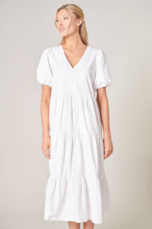 Raeanne Tiered Poplin Midi Dress