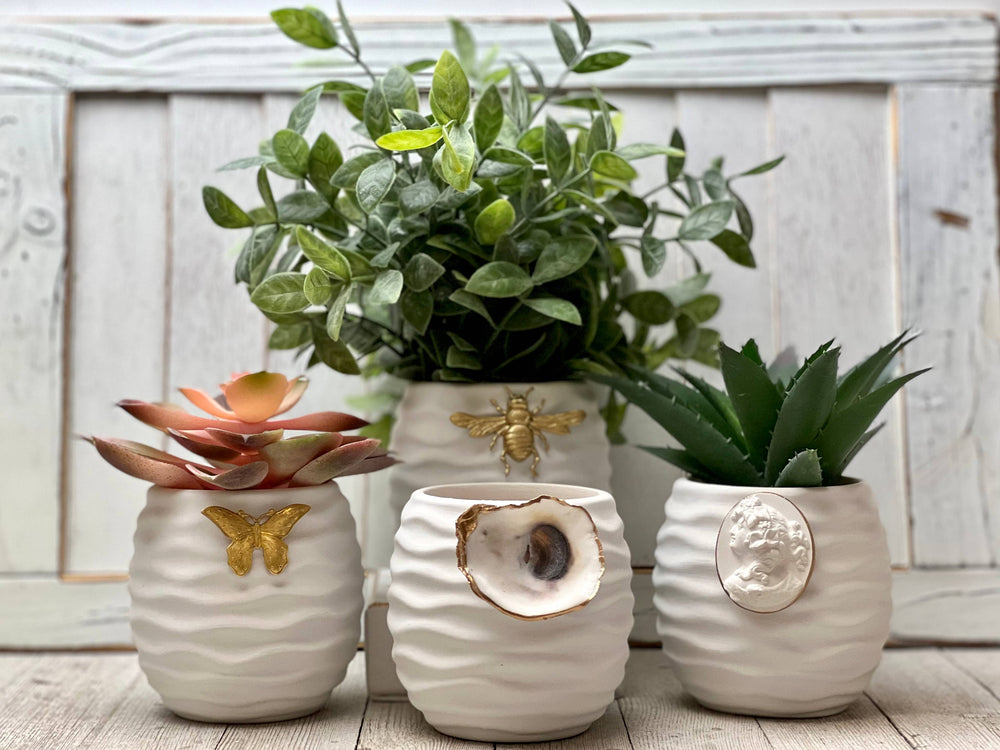 Small Ceramic Bee Flower Pot