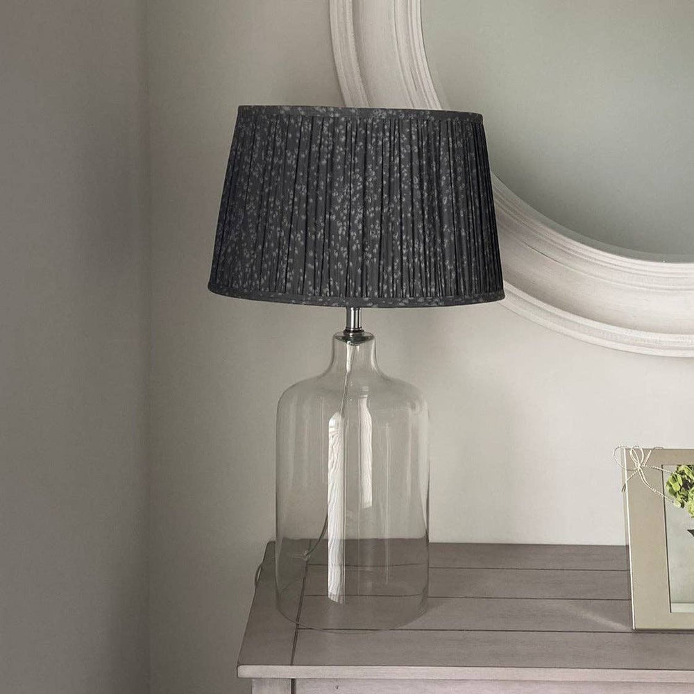 
            
                Load image into Gallery viewer, Genieveve Oval Pleated Grey Lampshade
            
        