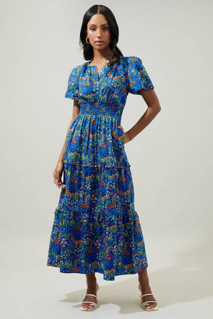 
            
                Load image into Gallery viewer, Ruya Floral Palmer Poplin Tiered Maxi Dress
            
        