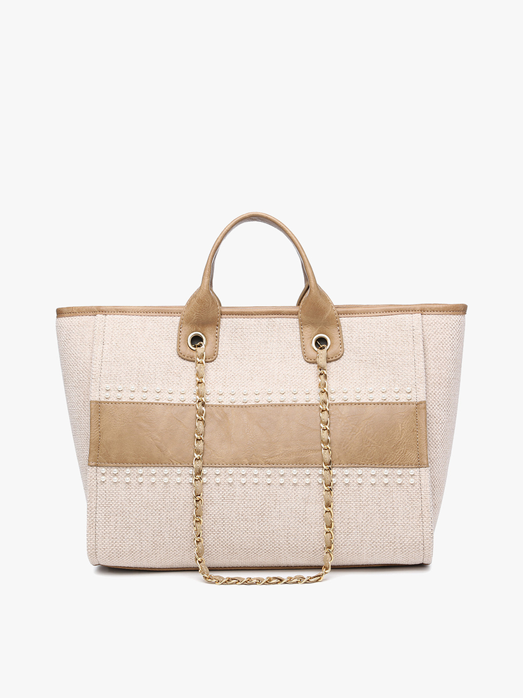 M2044STRP Kristina Striped Satchel w/ Chain Strap