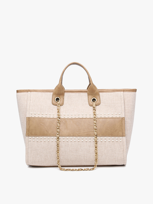 M2044STRP Kristina Striped Satchel w/ Chain Strap