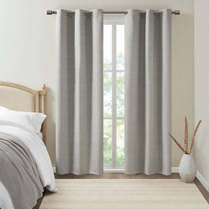 
            
                Load image into Gallery viewer, Solid Textured Jacquard Blackout Curtain, Grey
            
        