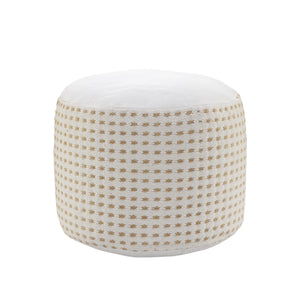 Handcrafted Geometric Natural Jute Pouf