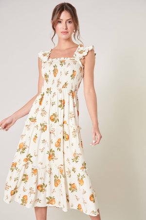 Arancia Bayshore Smocked Bodice Midi Dress