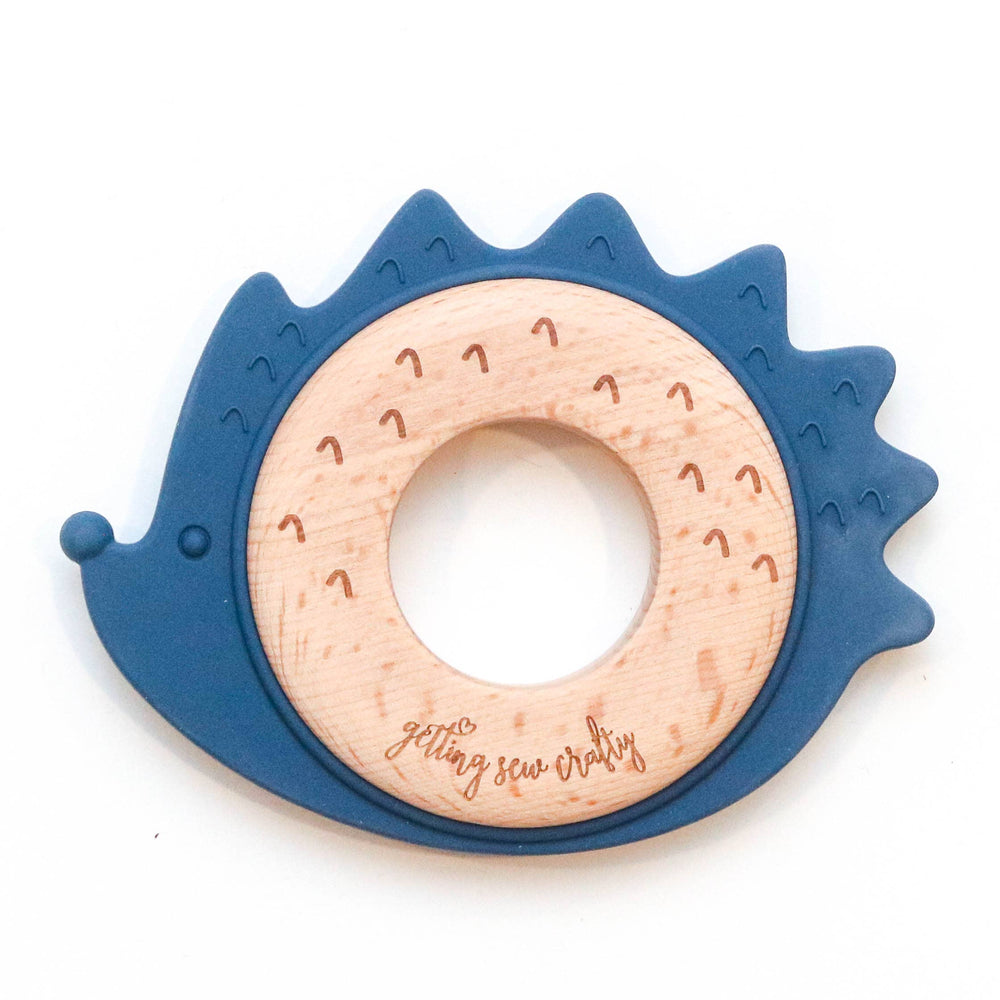 Hedgehog Silicone + Wood Ring Teether