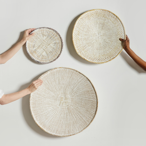 White Washed Flat Baskets